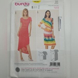 🧵4/$20🧵 Burda 6641 Dress Sewing Pattern Uncut Size 10-20 DIY Supplies